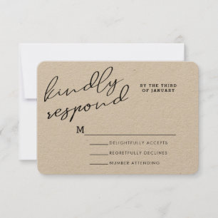 Placas RSVP de Papel Russo Kraft simples