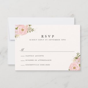 Placas RSVP de Peony Dourada Cor-de-rosa brilhante