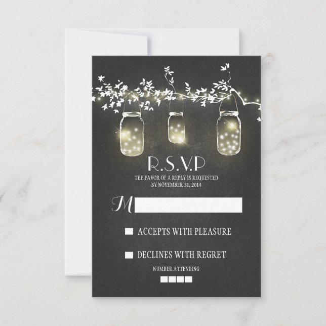 Placas RSVP de quadros-chalkboard (Frente)