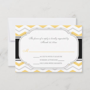 Placas RSVP de Recepção de casamento Chevron Cin