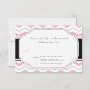 Placas RSVP de Recepção de casamento Chevron Cin
