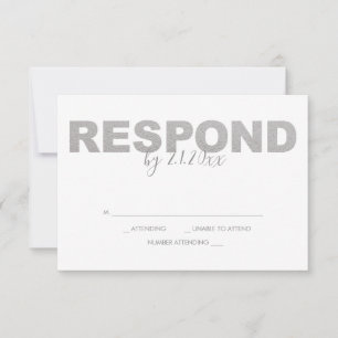 Placas RSVP de Resposta Faux Silver e Pink