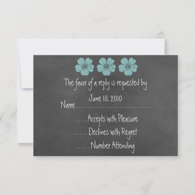 Placas RSVP de Rosas de Teal Selvagem (Frente)