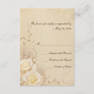 Placas RSVP de Rosas Sepia