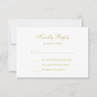 Placas RSVP de Script Rosa e Dourado