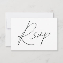 Placas RSVP De Script Simples Para Branco De Casam
