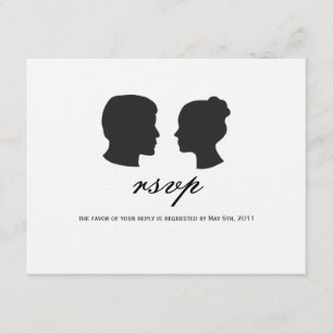 Placas RSVP de silhueta de casal