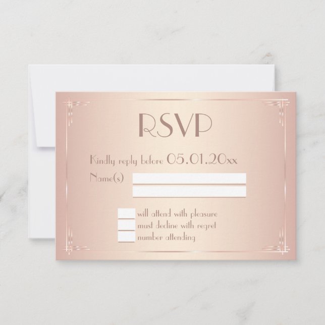 Placas RSVP do Casamento vintage Blush (Frente)