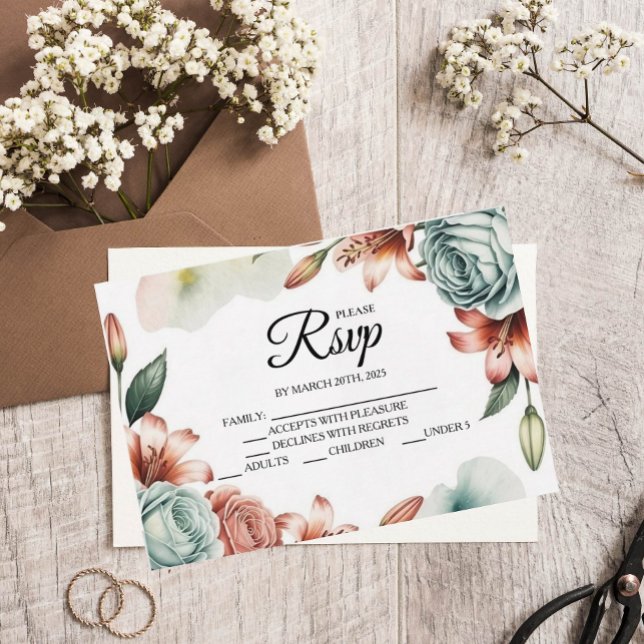 Placas RSVP do Designer Rosa Azul Moderno (Criador carregado)