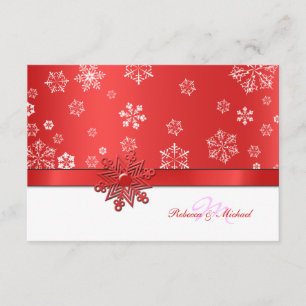 Placas RSVP do Floco de Neve Vermelho e Branco
