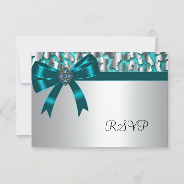 Placas RSVP do Leopardo Azul Teal (Frente)