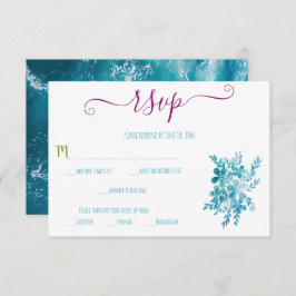 Placas RSVP do Oceano Floral Azul