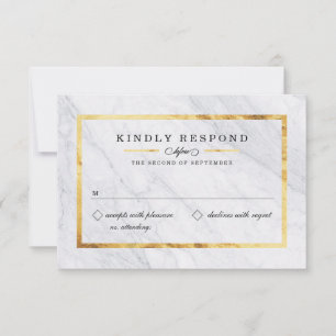 Placas RSVP Douradas e Marble Moderno Elegante