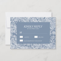 Placas RSVP Florais Dusty Blue Chinoiserie