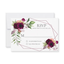 Placas RSVP Geométricas de Romance Floral Bohemian