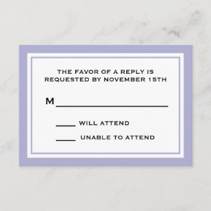 Placas RSVP gerais (Violet Purple / White)