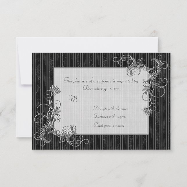 Placas RSVP Pretas, Brancas e Prateadas - Modelo (Frente)