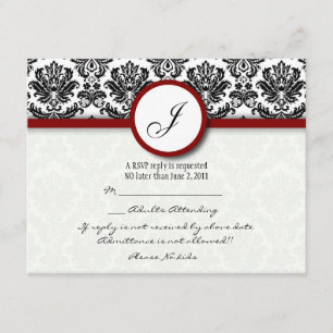 Placas RSVP Pretas e Borgonha Monograma