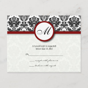 Placas RSVP Pretas e Borgonha Monograma