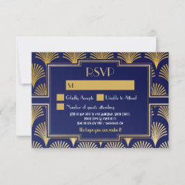 Placas RSVP Resposta de Casamento Vintage Gatsby d