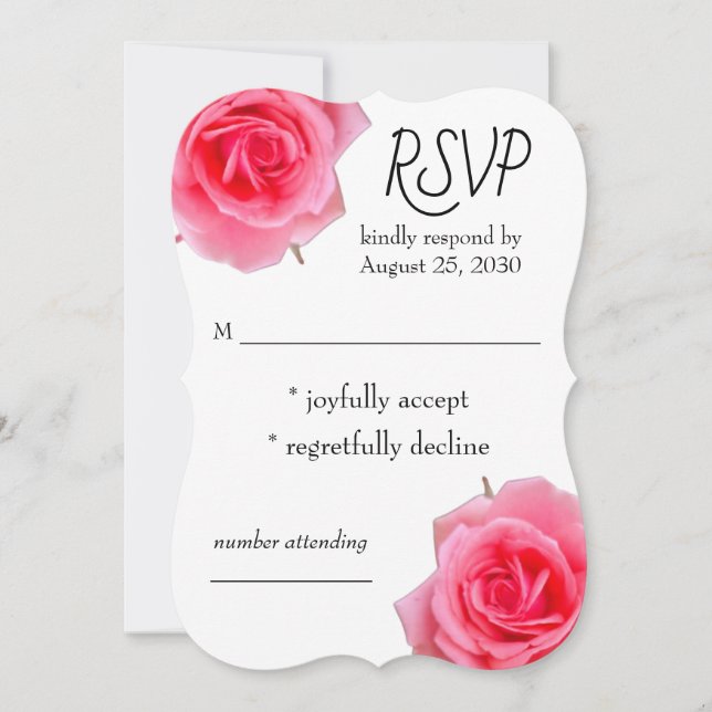 Placas RSVP rosa rosa rosa (Frente)