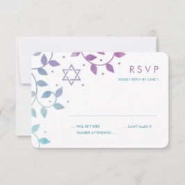 Placas RSVP RPúrpura Moderna + Teal Bat Mitzvah