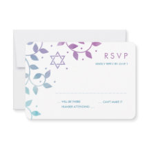 Placas RSVP RPúrpura Moderna + Teal Bat Mitzvah