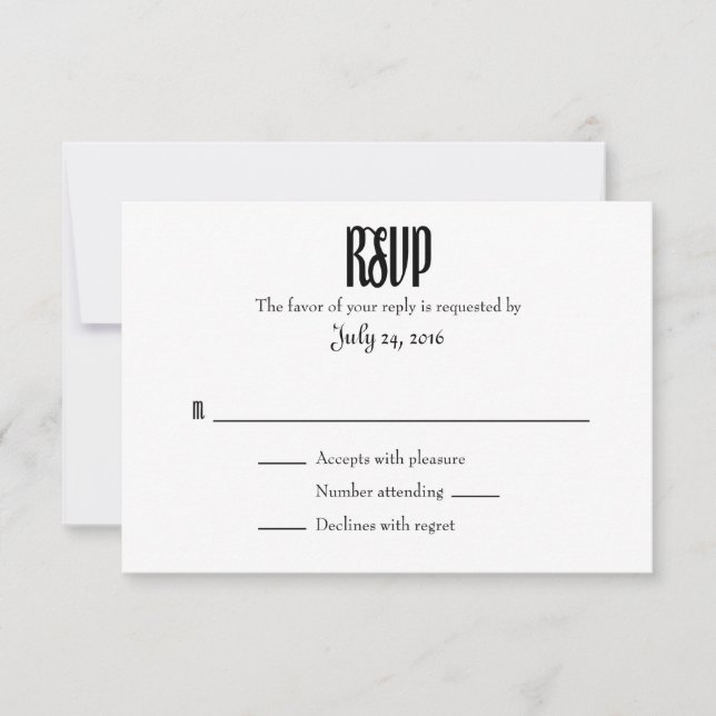 Placas RSVP simples de casamento (Frente)