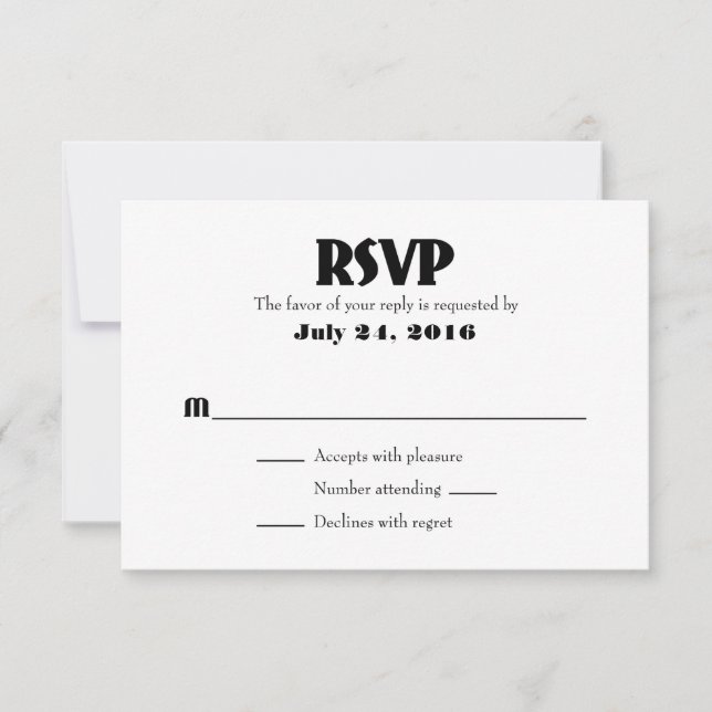 Placas RSVP simples de casamento (Frente)