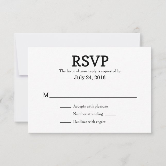 Placas RSVP simples de casamento (Frente)