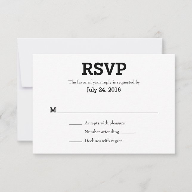 Placas RSVP simples de casamento (Frente)