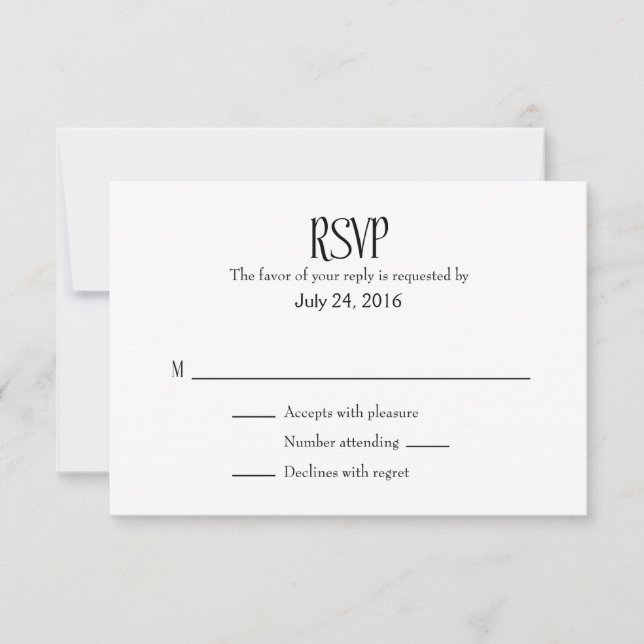 Placas RSVP simples de casamento (Frente)