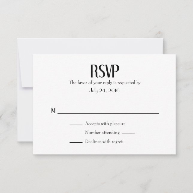 Placas RSVP simples de casamento (Frente)