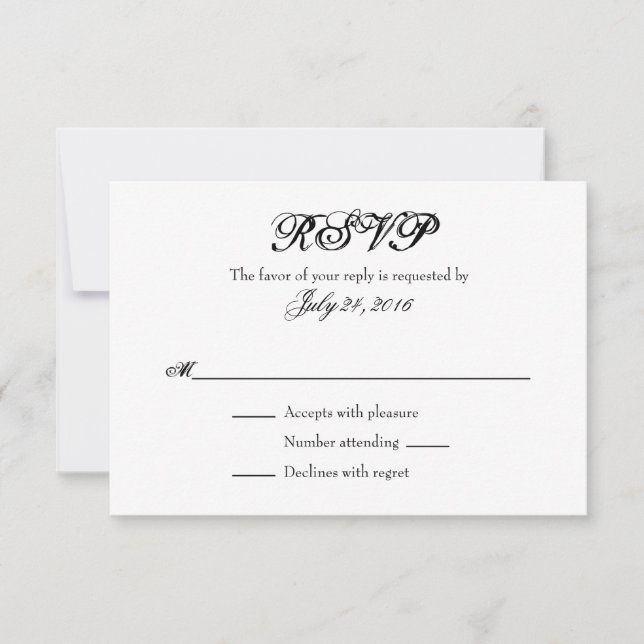 Placas RSVP simples de casamento (Frente)