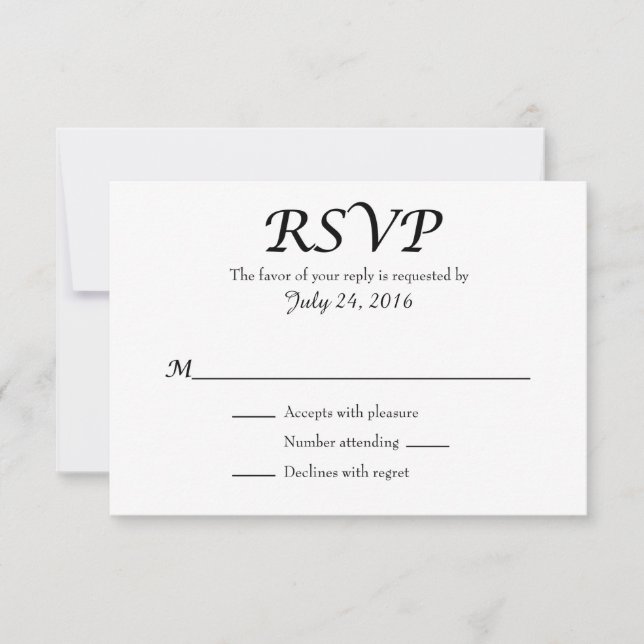 Placas RSVP simples de casamento (Frente)