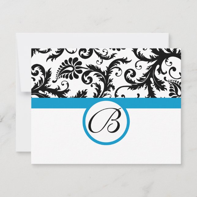 Placas RSVP — Trim Aqua preto e branco (Frente)