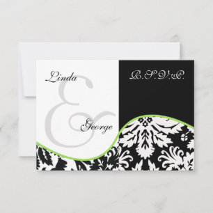 placas rsvp verdes mod damask standard 3.5 x 5