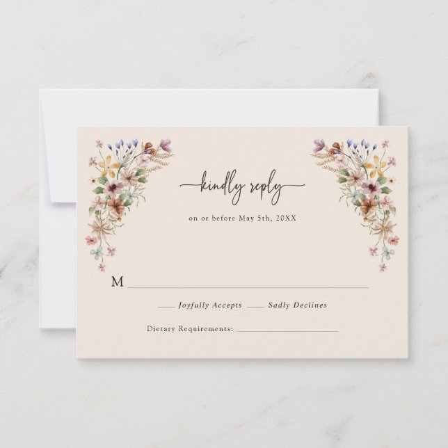 Placas Vintage Floral Boho RSVP (Frente)