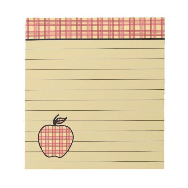 Plaid Apple Bloco de Notas (Frente)