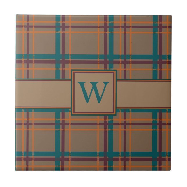 Plaid de Azulejo Outono Chic (Frente)