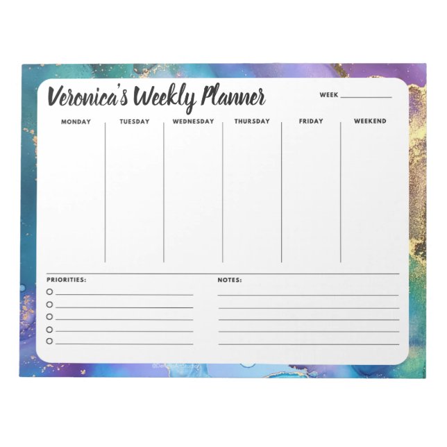 Planeador de Bloco de Notas de Abstrato de Pavão p (Frente)