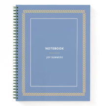 Planeador de Notebooks Elegante Azul Herringbone