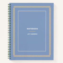 Planeador de Notebooks Elegante Azul Herringbone