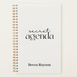 Planeador Mínimo de Preto e Branco da Agenda Secre