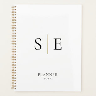 Planejador 2023 Monograma Dourado e Preto Minimali
