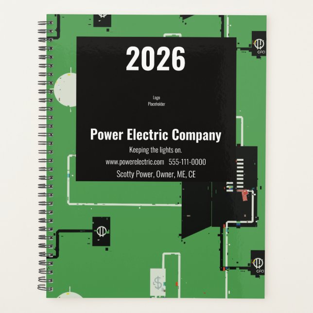 Planejador 2026 para Construção de Eletricista (Frente)