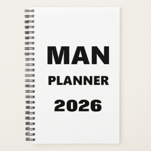 Planejador 2026 Para Homens Planejador Homem Preto