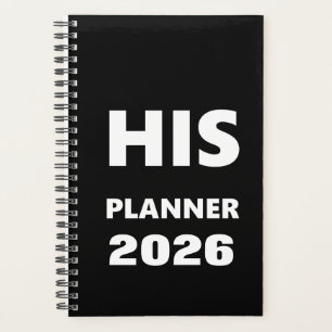 Planejador 2026 Para Homens Seu Planejador Preto F