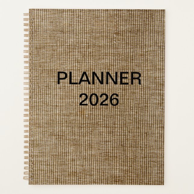 Planejador 2026 Personalizado Rustico de Sarja Nat (Frente)