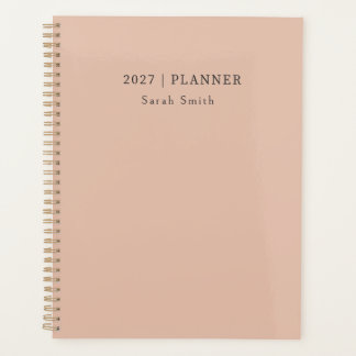 Planejador 2027 Minimal Warm Sand Blush Capa